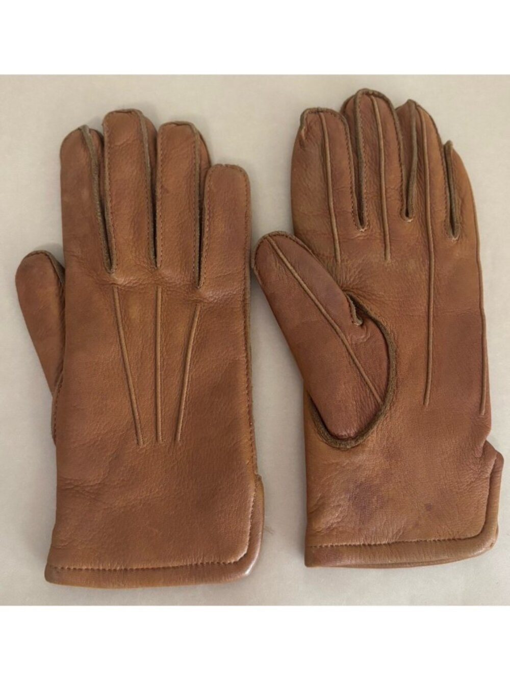Vintage LL Bean 1980s Soft Leather Deerskin Gloves Brown Women's Size Medium